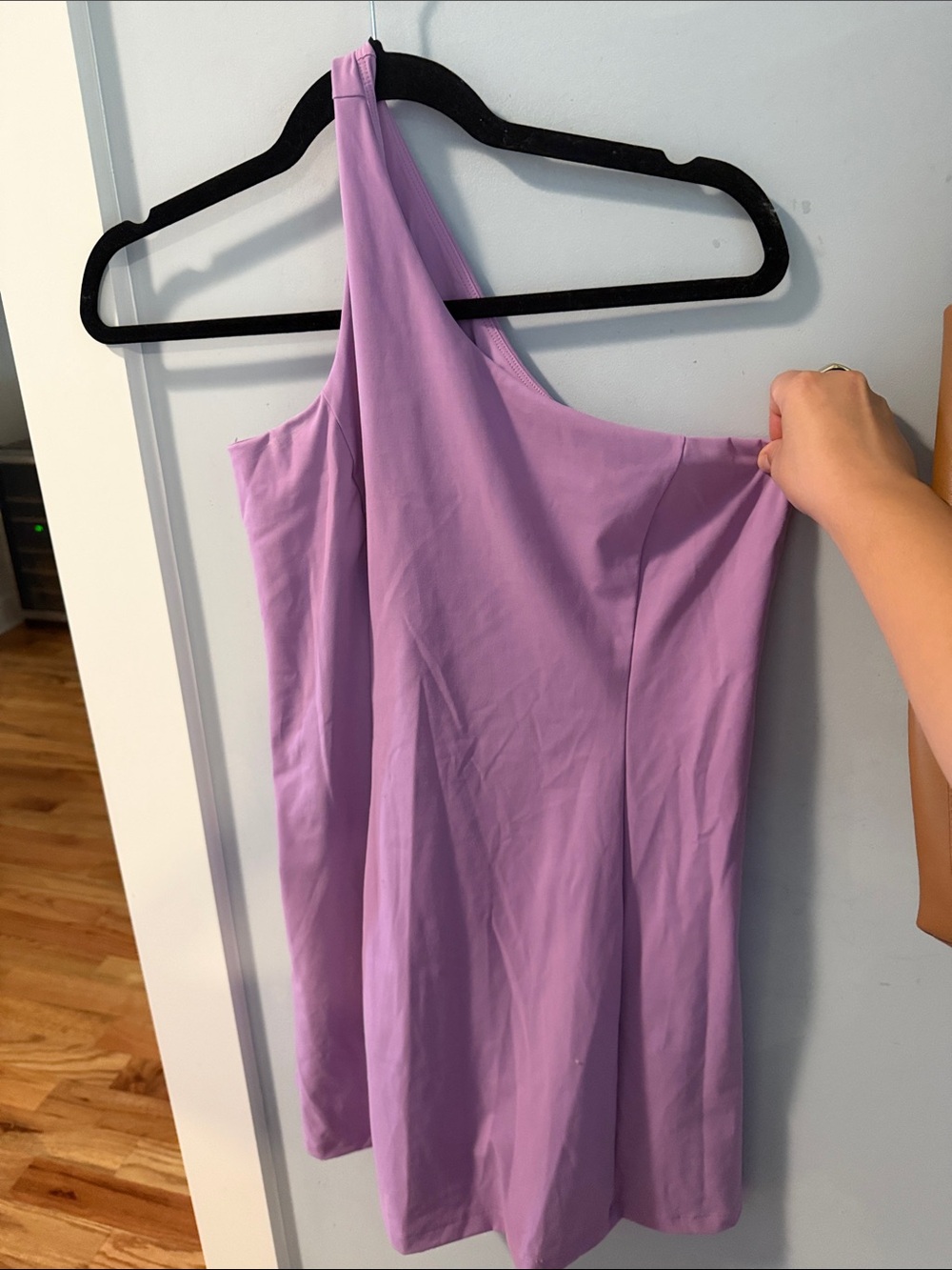 Outdoor Voices Lavender One-Shoulder Dress